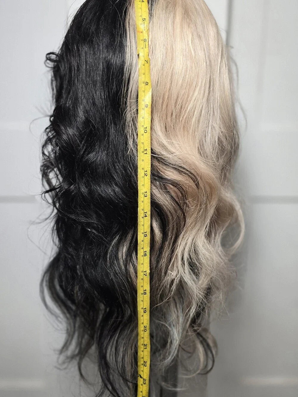 100% Human Hair 13x4 Cruella DeVille/Black & White Split Wig